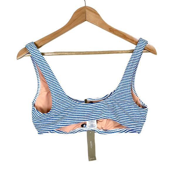J. Crew Preppy Nautical Lace-up Bikini Top in Faded Stripe Size Medium - Picture 4 of 8